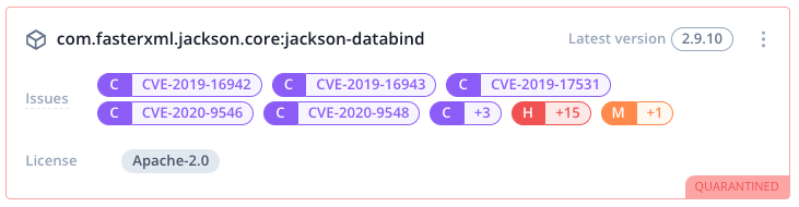 Maven package with vulnerabilities