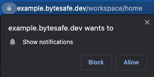 Allow notificatiosn from your workspace
